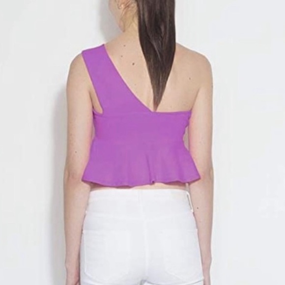 Susana Monaco Orange One Shoulder Flounce Tank Top - Picture 9 of 10